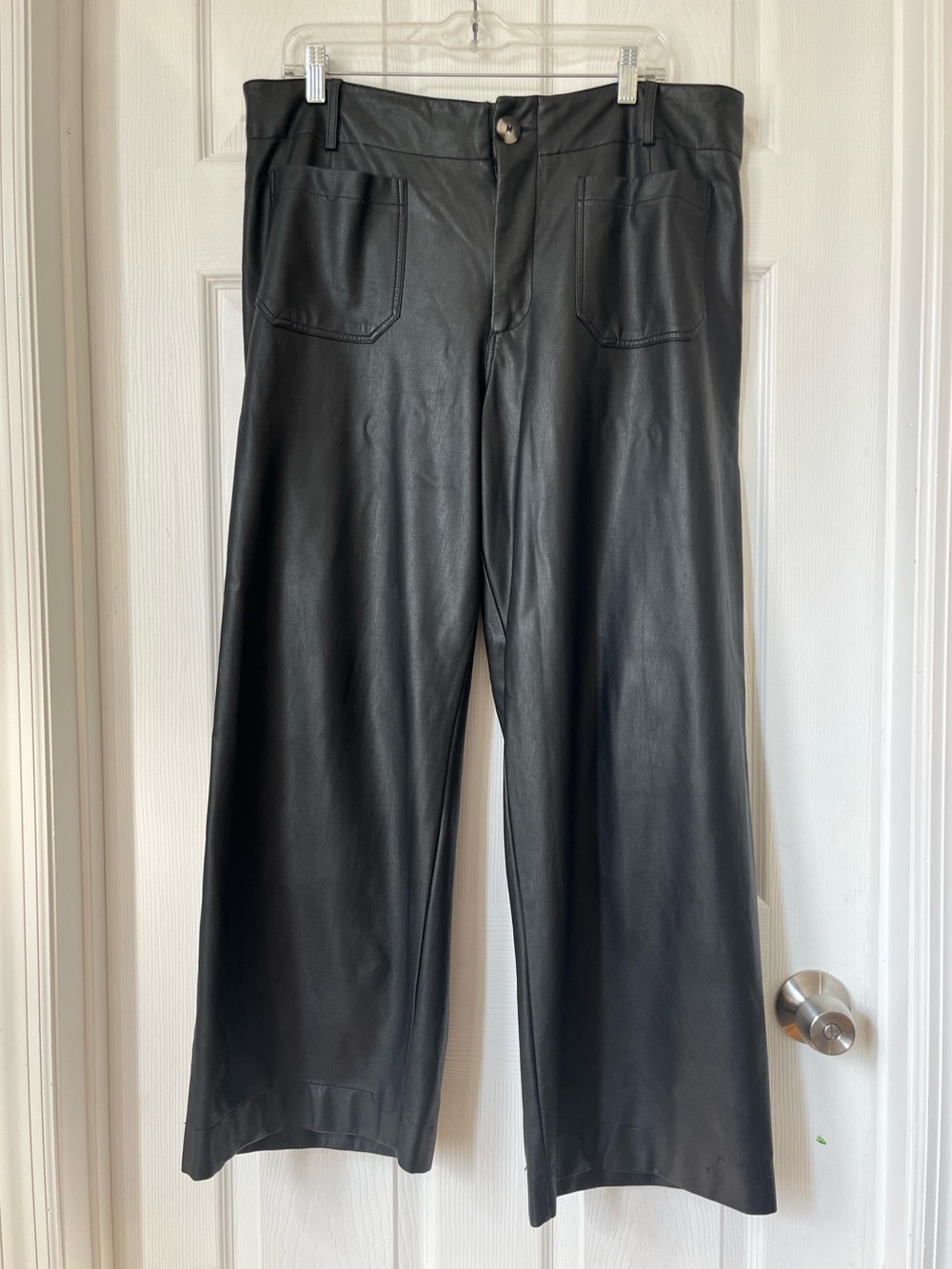 Maeve The Colette Wide-Leg Faux Leather cropped Pants size 16w